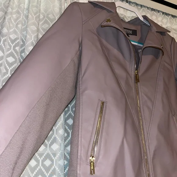 Mauve Faux Leather Jacket - Picture 3 of 6